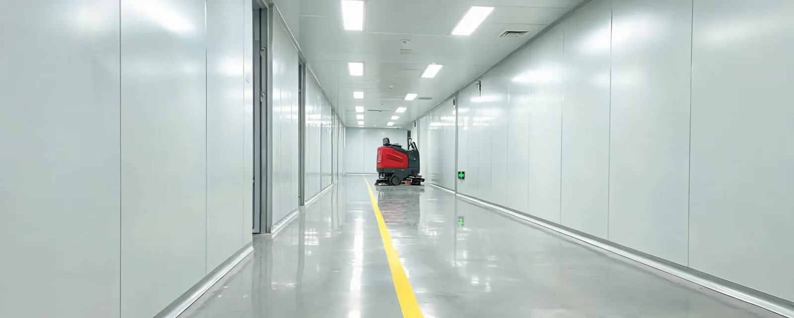 Clean industrial corridor after scrubber route